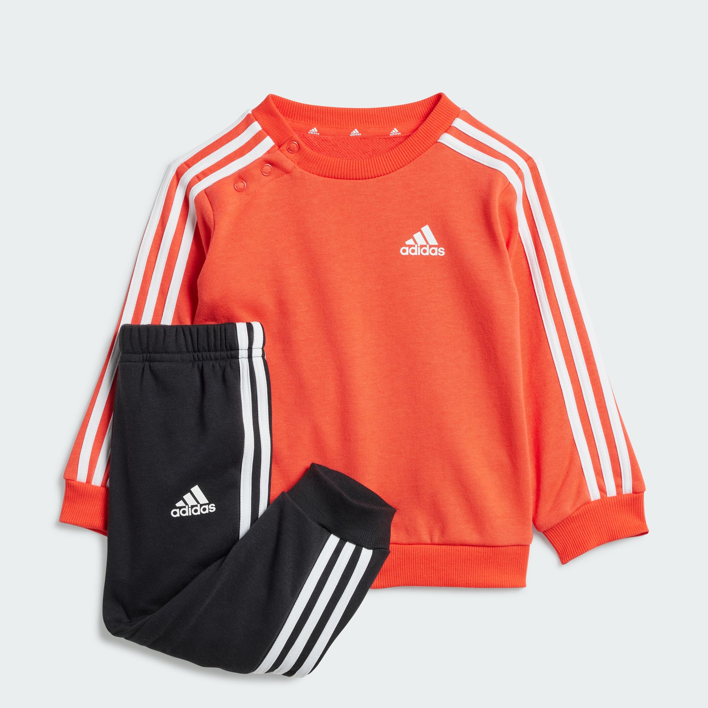 adidas Infants Essentials 3-Stripes Jogger Set, JOGGER JOVEN/BEBE Bebé, bright red/white,