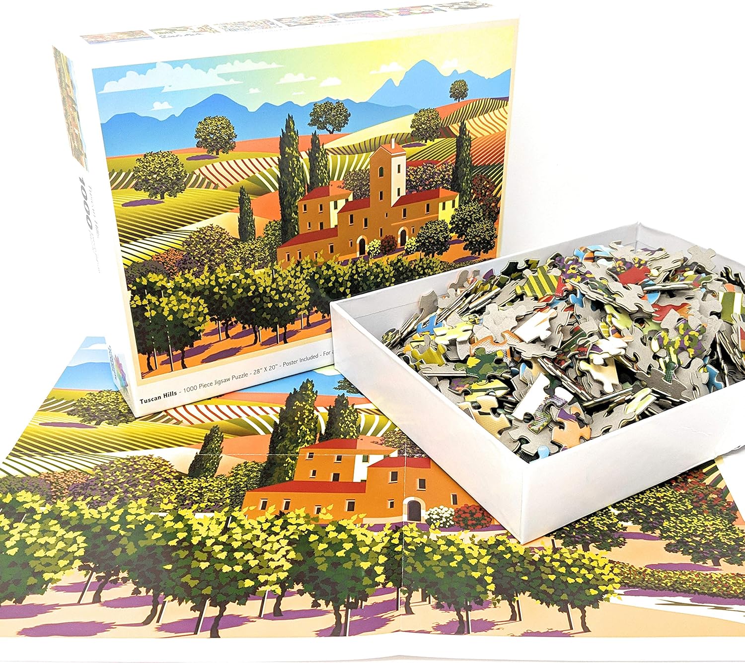 Colorcraft Puzzles - Tuscan Hills - 1000 Piece Jigsaw Puzzle - Themed Collections - Premium Puzzles for Adults - Bonus Poster Included - 27" x 19" (70 cm x 50 cm)
