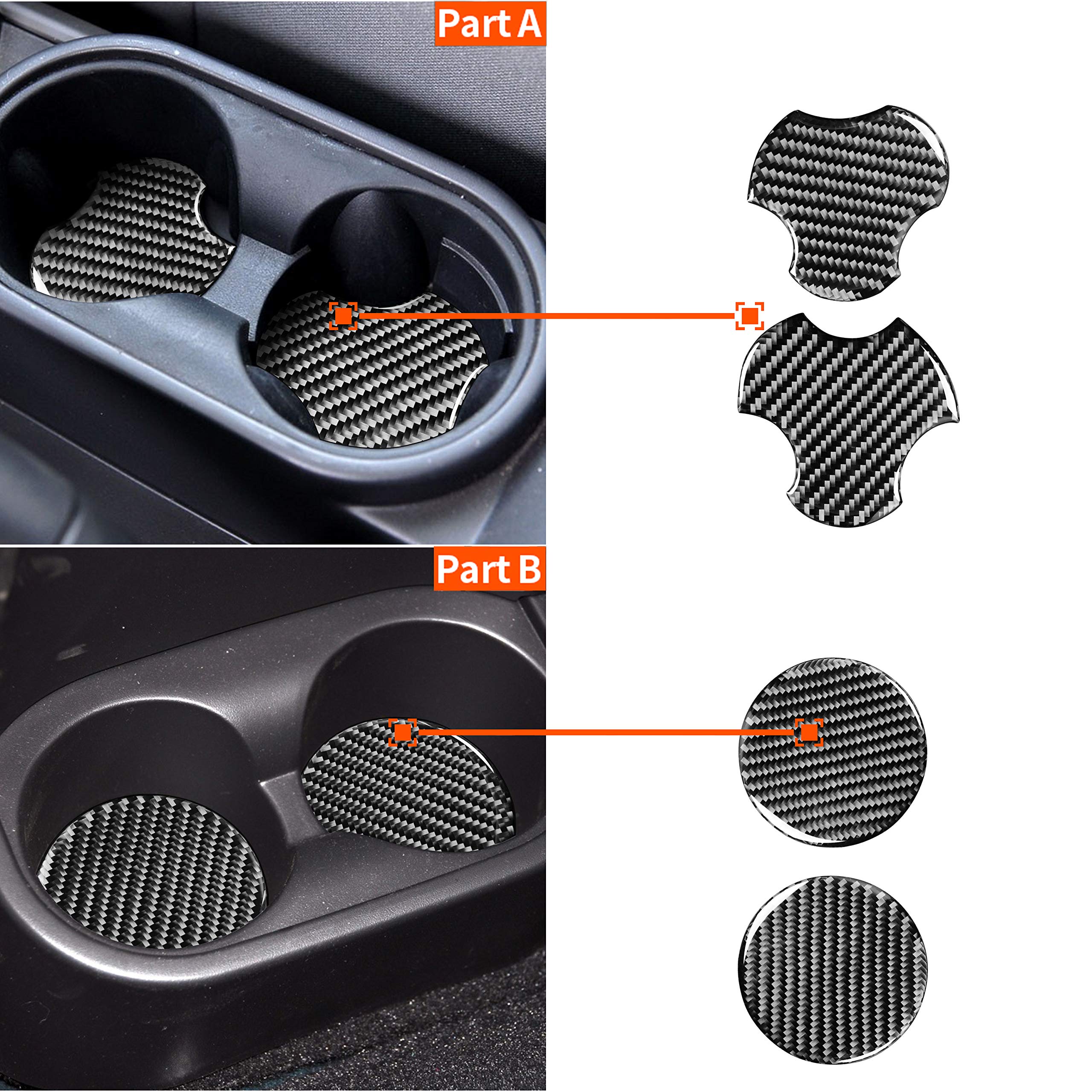 Real Premium Carbon Fiber Compatible with Wrangler 2007 2008 2009 2010 Accessories Car Coaster Cover Sticker Decal Interior Trim
