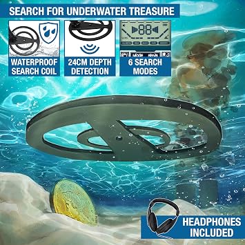 Sharp-200 Professional Metal Detector Field Kit Adjustable Sensitivity & Stem, Weather-Sealed Coil for Shallow Water, 6 Search Modes, Folding Shovel with Compass, Headphones & Carrying Case
