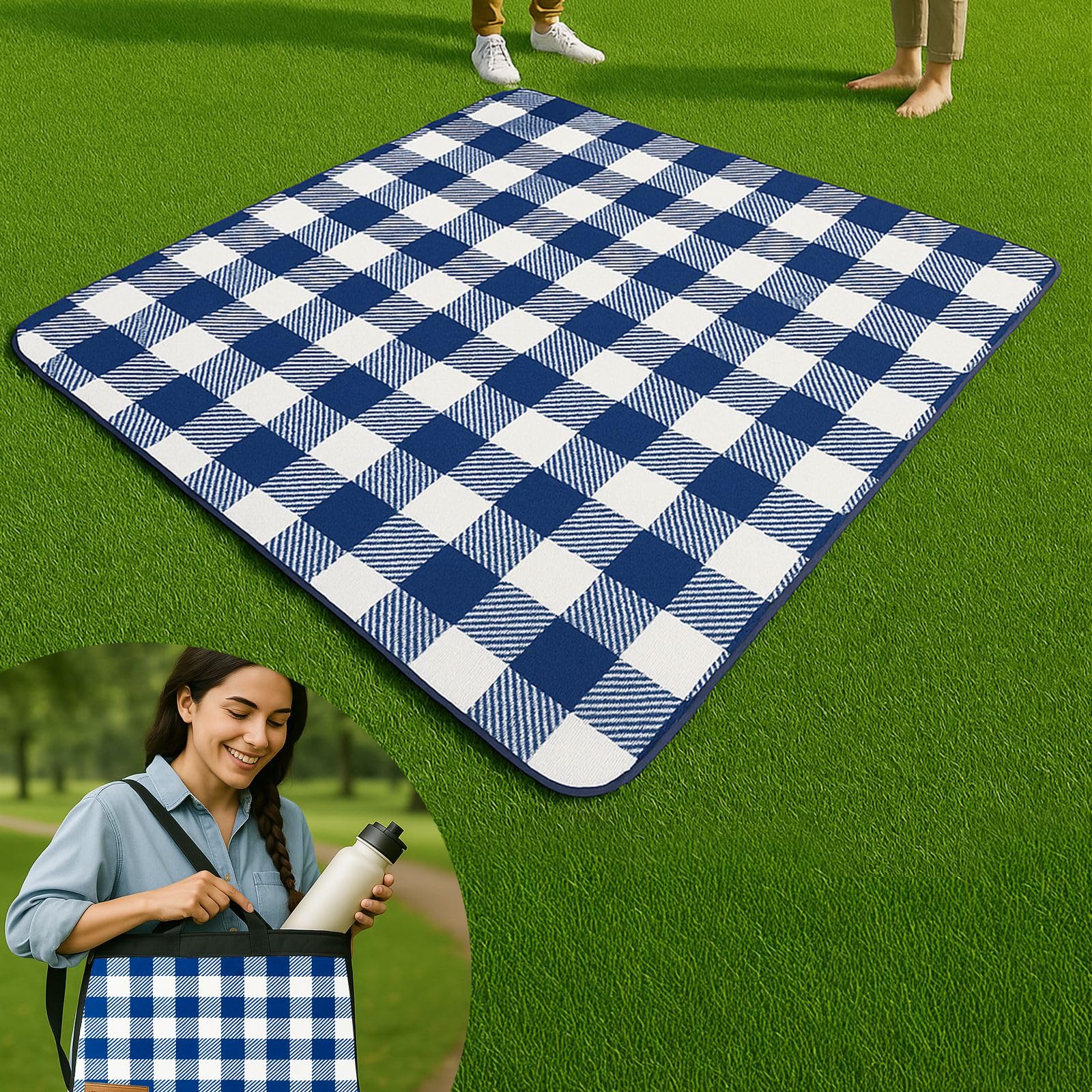 high stream gear Picnic Blanket Waterproof Foldable – 2-in-1 Picnic Mat and Bag, Large Outdoor Beach Mat, Compact & Portable Picnic Blankets for Travel, Camping, Park, or Family Use (Blue) Holster Color:Basket Weave Blood Red Small Pistol - Zündhütchen anime gift