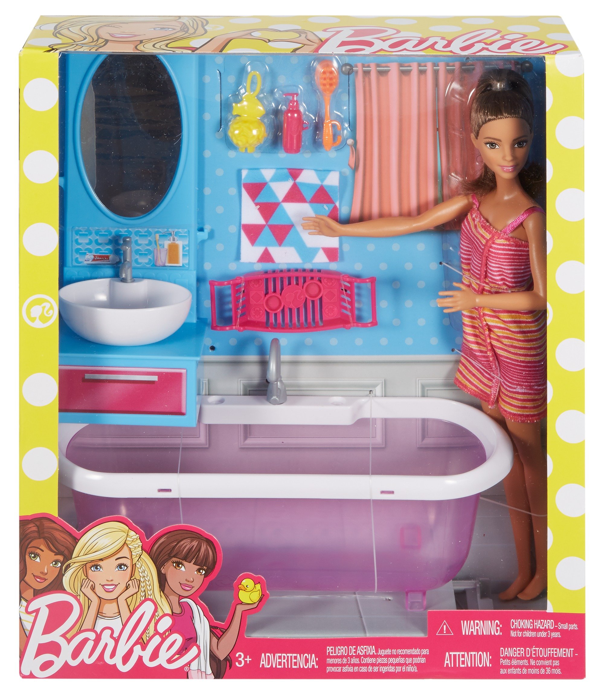 Amazon.co.jp: (バービー) Barbie バスルーム&バービー人形セット 