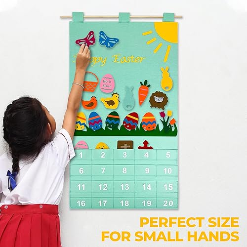 Miniatura 3 de Cuenta regresiva para el calendario de Adviento de Pascua para uso en casa, escuela, aula, oficina para uso en puerta o pared con 20 piezas