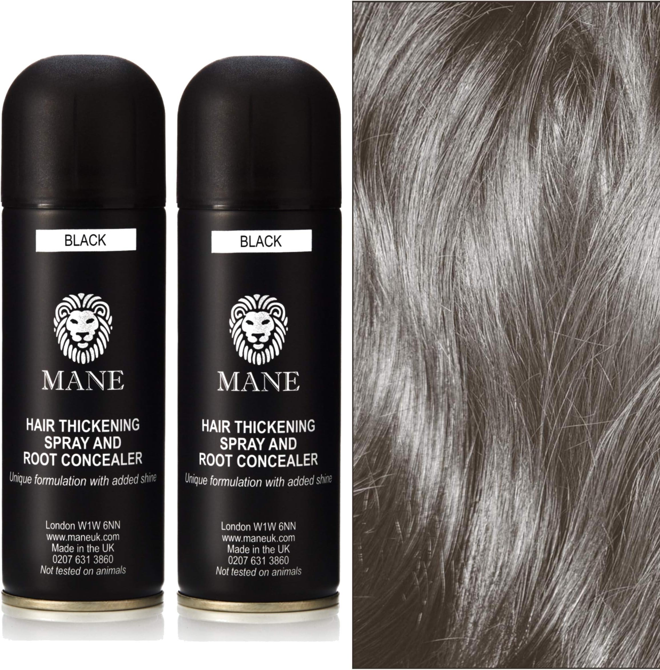 Mane Hair Thickener x 2 BLACK 200 ml direct from the manufacturer
