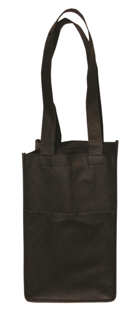 Non Woven Four Bottle Wine Bag - Black