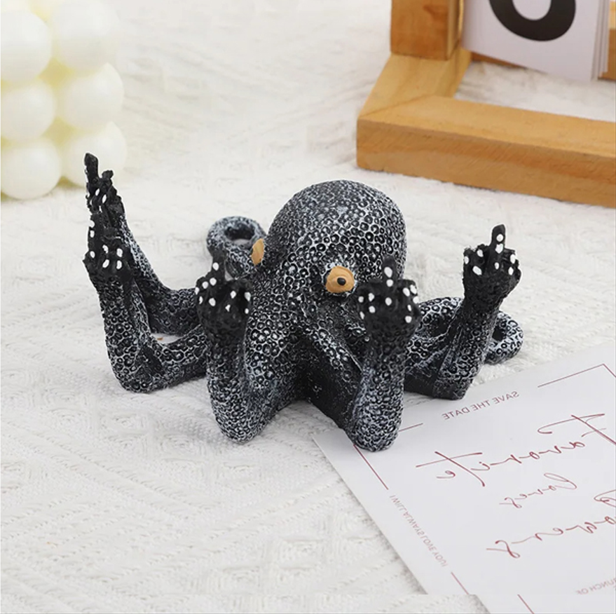Estatua de pulpo de resina para decoración de escritorio miniatura 6
