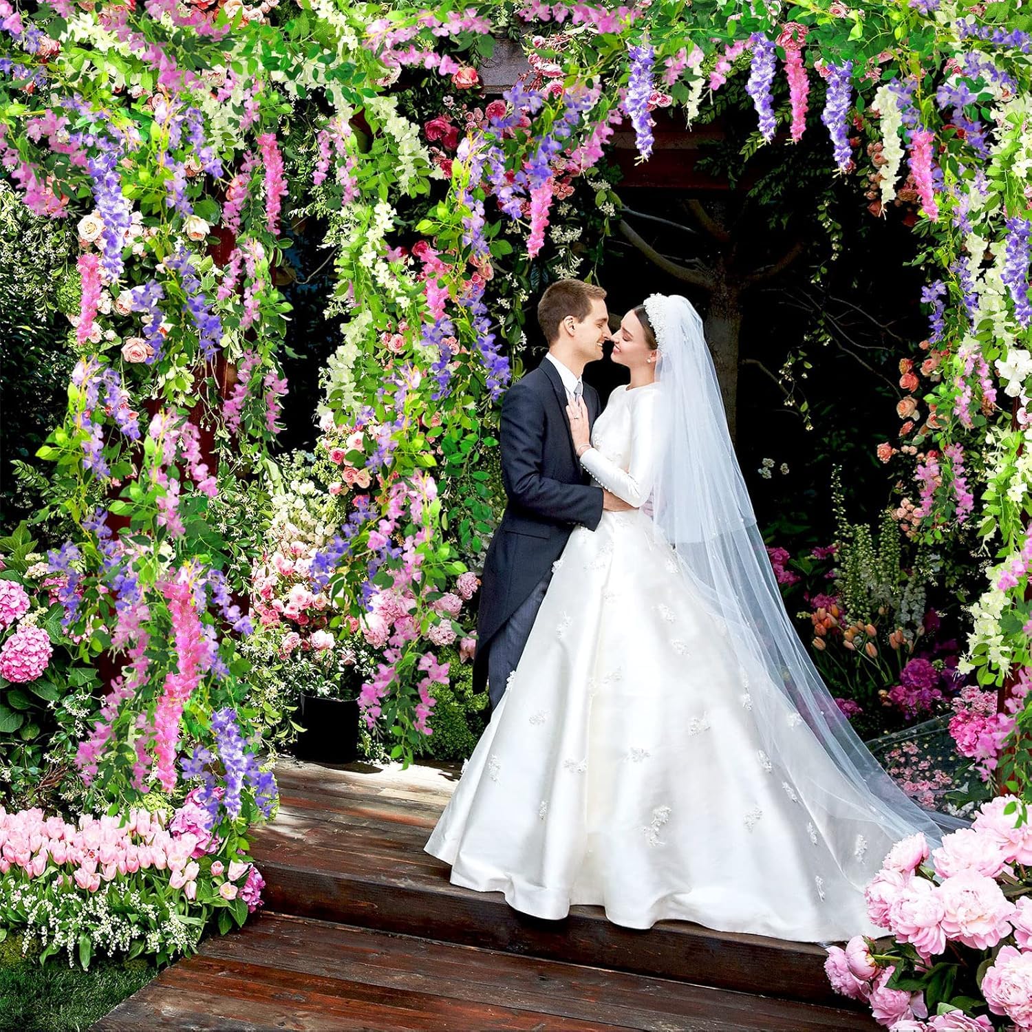 Aisawate Wisteria Artificial Flowers Garland - Image 2