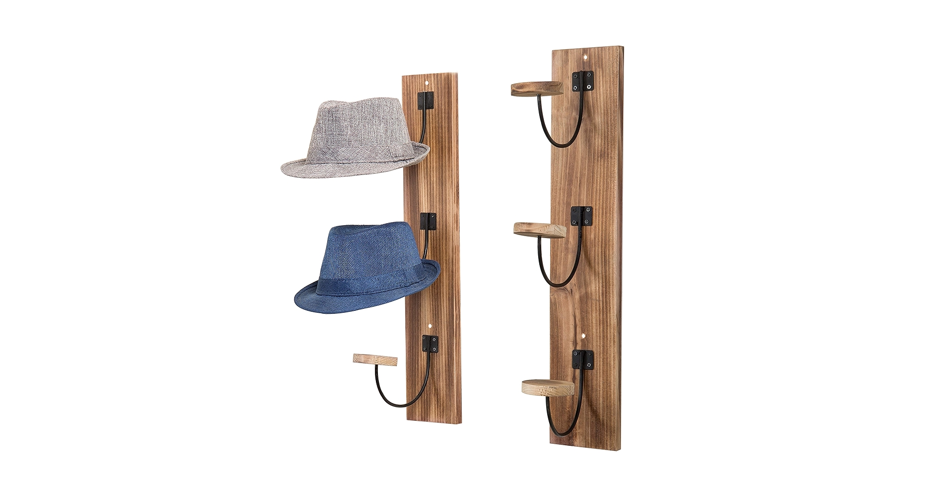 Amazon.com: MyGift Light Burnt Wood Hat Rack for Wall with