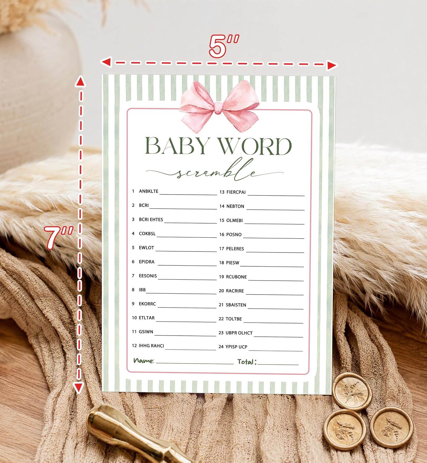 Baby Word Scramble Baby Shower Games, Farmers Market Bow Party Supplies image 2