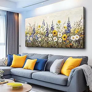 ERQINHUA Farmhouse Wall Decor For Living Room Large Canvas Wall Art For Bedroom Office Decorations Boho Wall Paintings Flowers Watercolour Pictures Printing Artwork Ready To Hang Home Decor 30"X60"