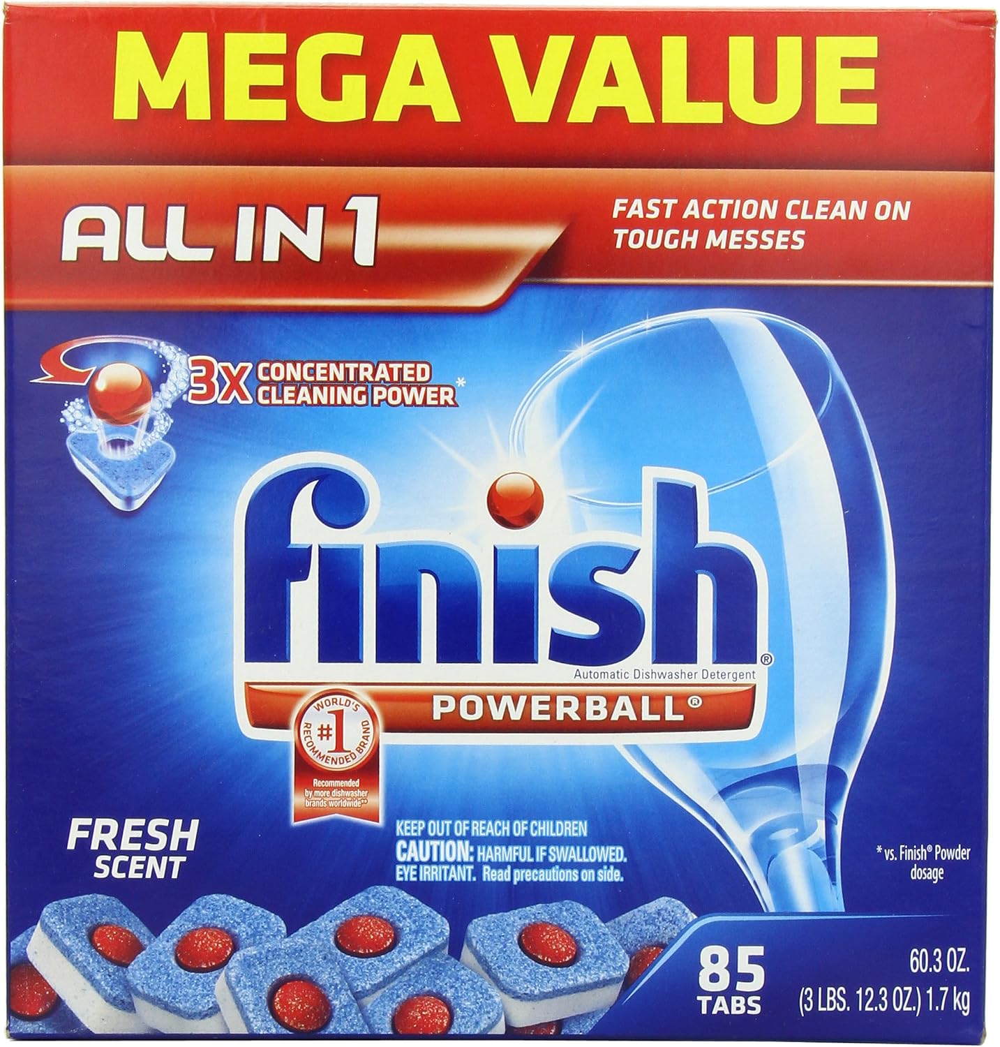 Finish Powerball Tablets, Fresh Scent, 85-Count