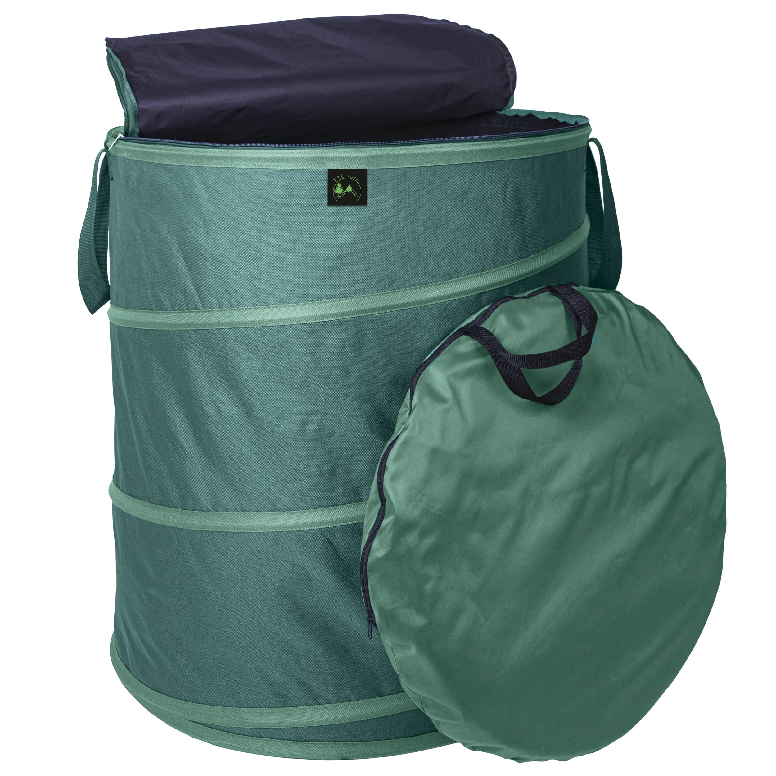 TTL GARDEN Sacco da giardino Deluxe Pop Up da 270 l, con coperchio, 220 g/m², 600D, Oxford, 270 litri, pieghevole, grande, stabile, per il taglio verde, da giardino