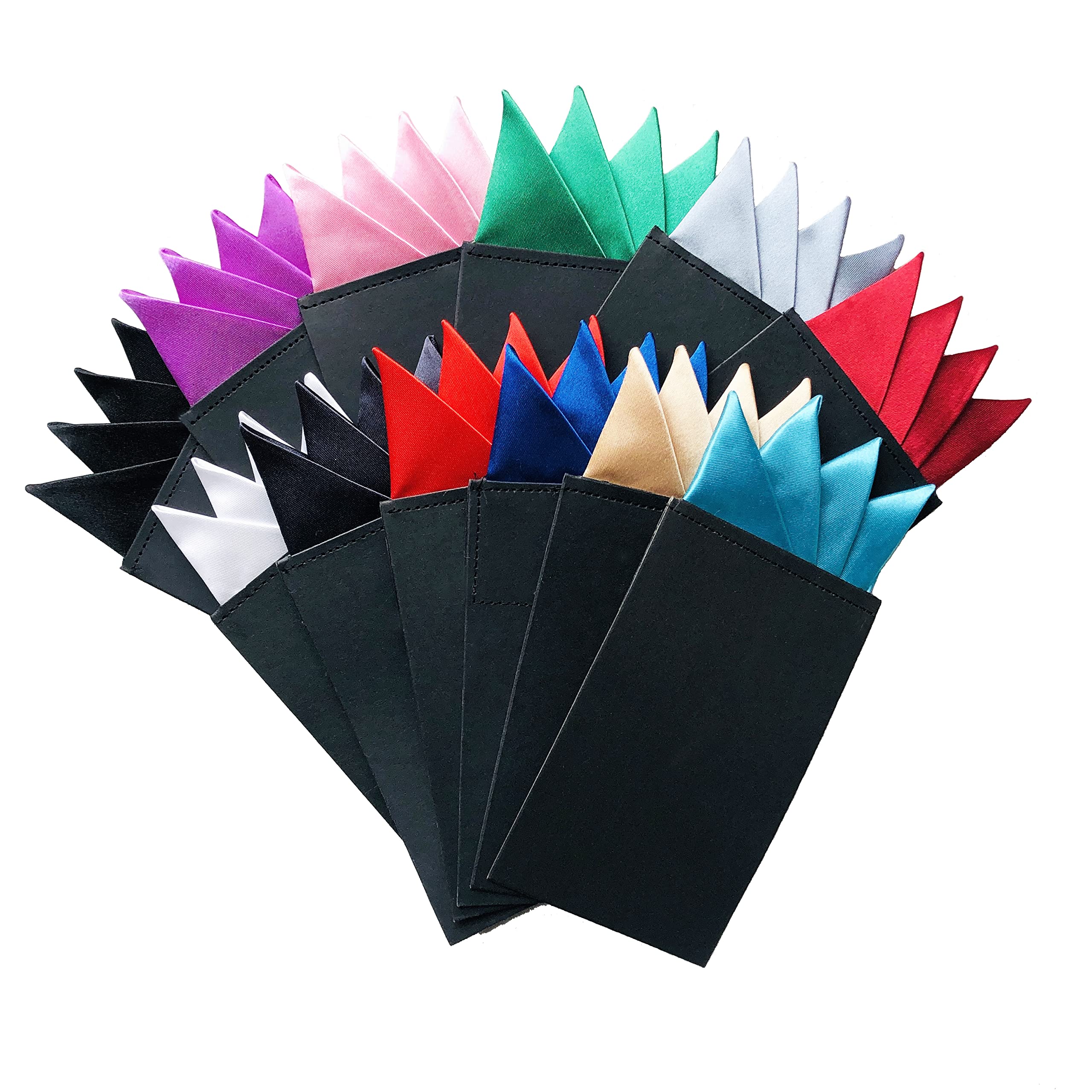 CadderkiPreFolded Pocket Squares 12 pieces On Card For Men Polyester Suit Handkerchief Masculine Polyester Suit Men s Pocket Squares