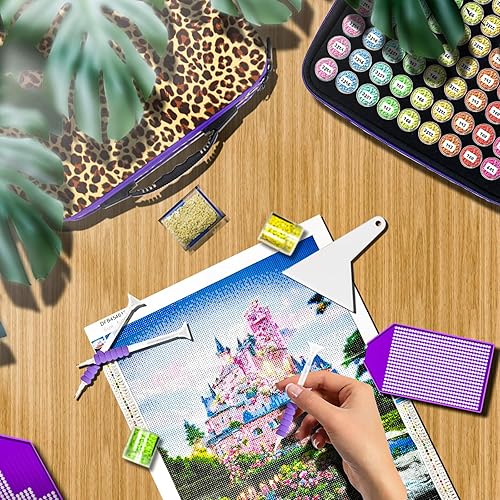 Miniatura 88 de ZORETCO Contenedores de almacenamiento de pintura de diamantes, 60 ranuras, kits de pintura de diamantes, accesorios y herramientas de pintura