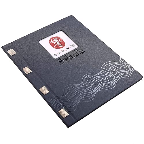 Carcasas de menú A4carta de vinos con logotipo, incluye 5 bolsillos de polietileno, papel de impresión de regalo 10, paquete de 30 menús (cuadrado)