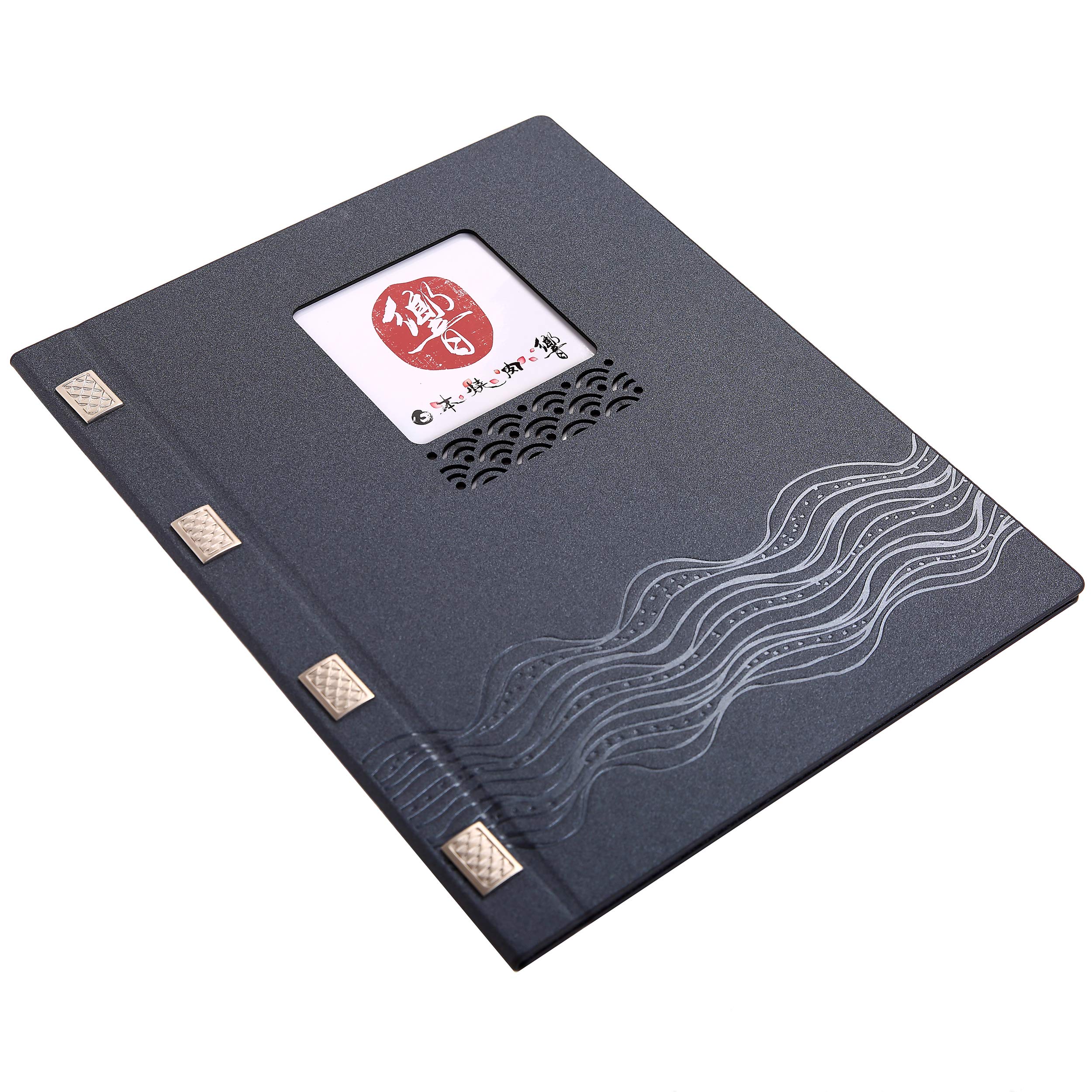 A4 menu Covers/Wine List with Logo, Included 5 Poly Pockets,Gift 10 Printing Paper, 30 menus Pack (Square)