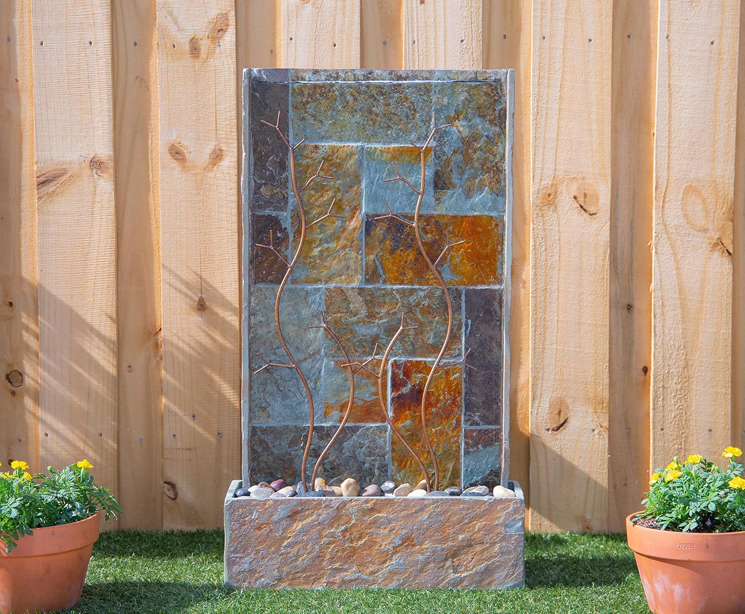 Kenroy Home 51015SLCOP Trailing Vines Fountains, Slate and Copper Finish : Home & Kitchen