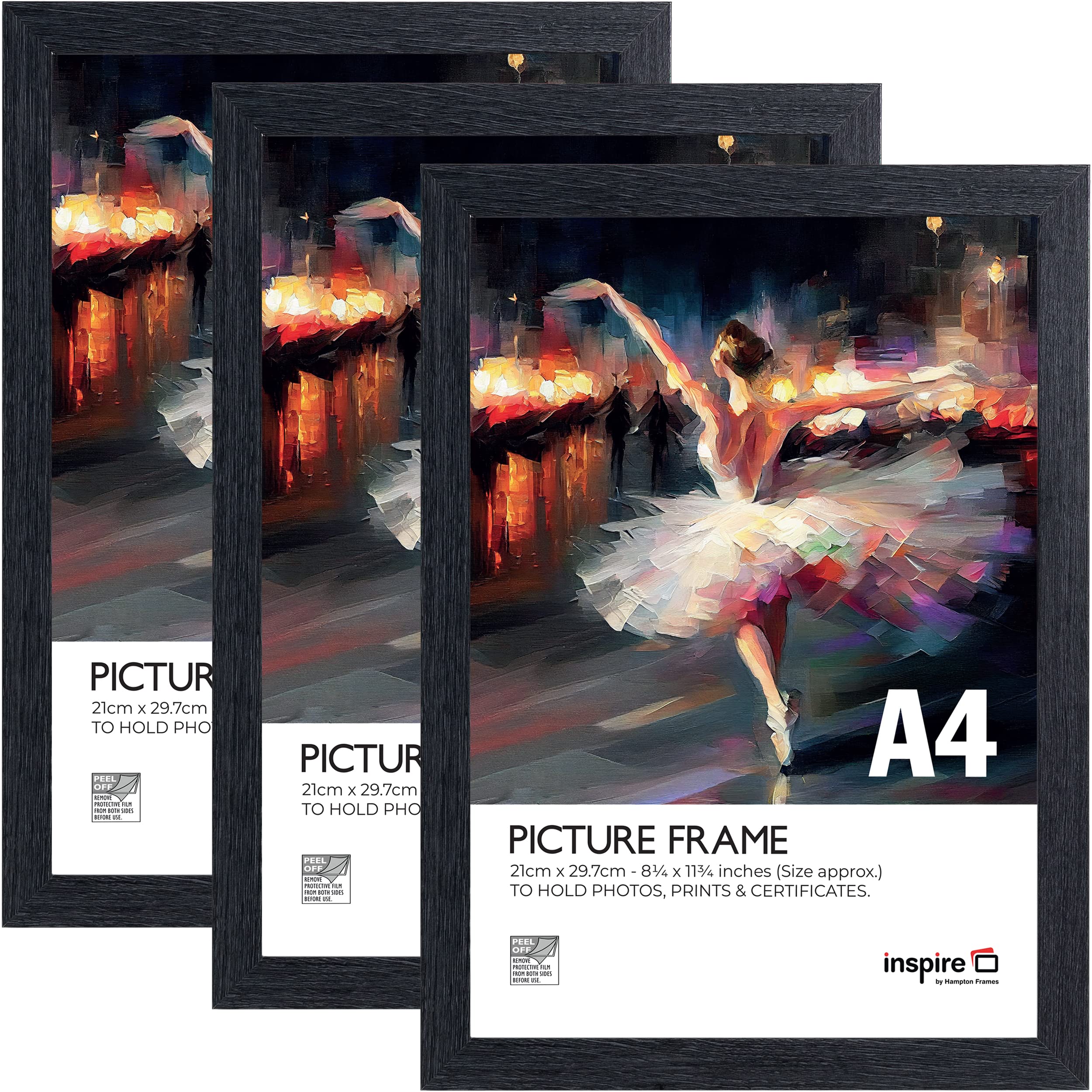 Inspire By Hampton Frames Grey Inspire By Hampton Westminster A4 (21X30cm) Poster Certificate Frame Acrylic (Non-Glass) Ibhwesa4grypk3