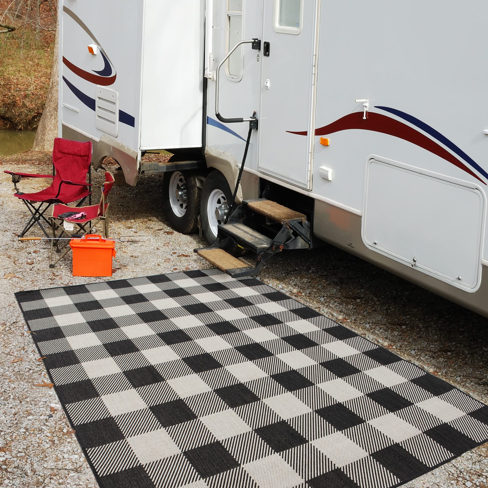 THE RUGS Outdoor Rug, Weather & UV Resistant Outdoor/Indoor Area Rugs, Durable Rugs for Patio Deck, Garden, Kitchen - Image 4