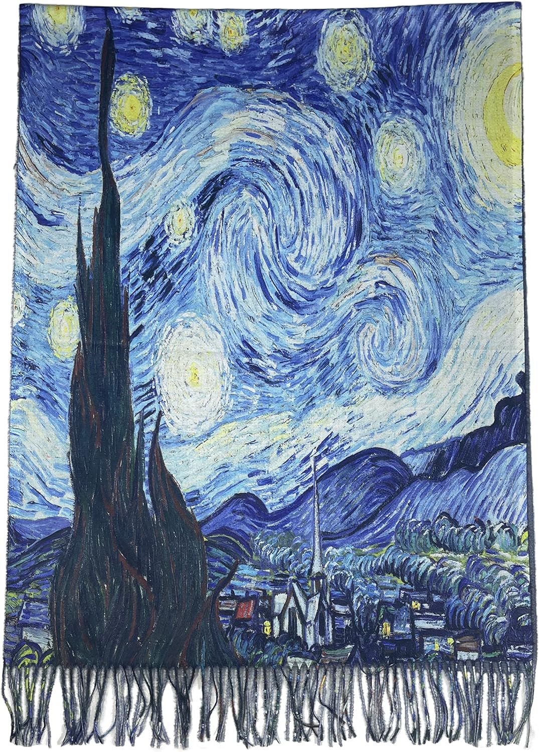 Pashmina Soft Cashmere Feel Scarf For Women Elegant Large Winter Warm Scarves,Van Gogh Gifts, Shawl Wraps for Women,Shawl Wrap Gifts Monet Klimt Van Gogh's Art Printed (Van Gogh) - Image 2