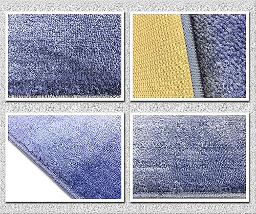 Miniatura 6 de Alfombra de pasillo de tamaño personalizado, antideslizante y antideslizante, 26 pulgadas de ancho x longitud que prefieras, azul sólido, 26