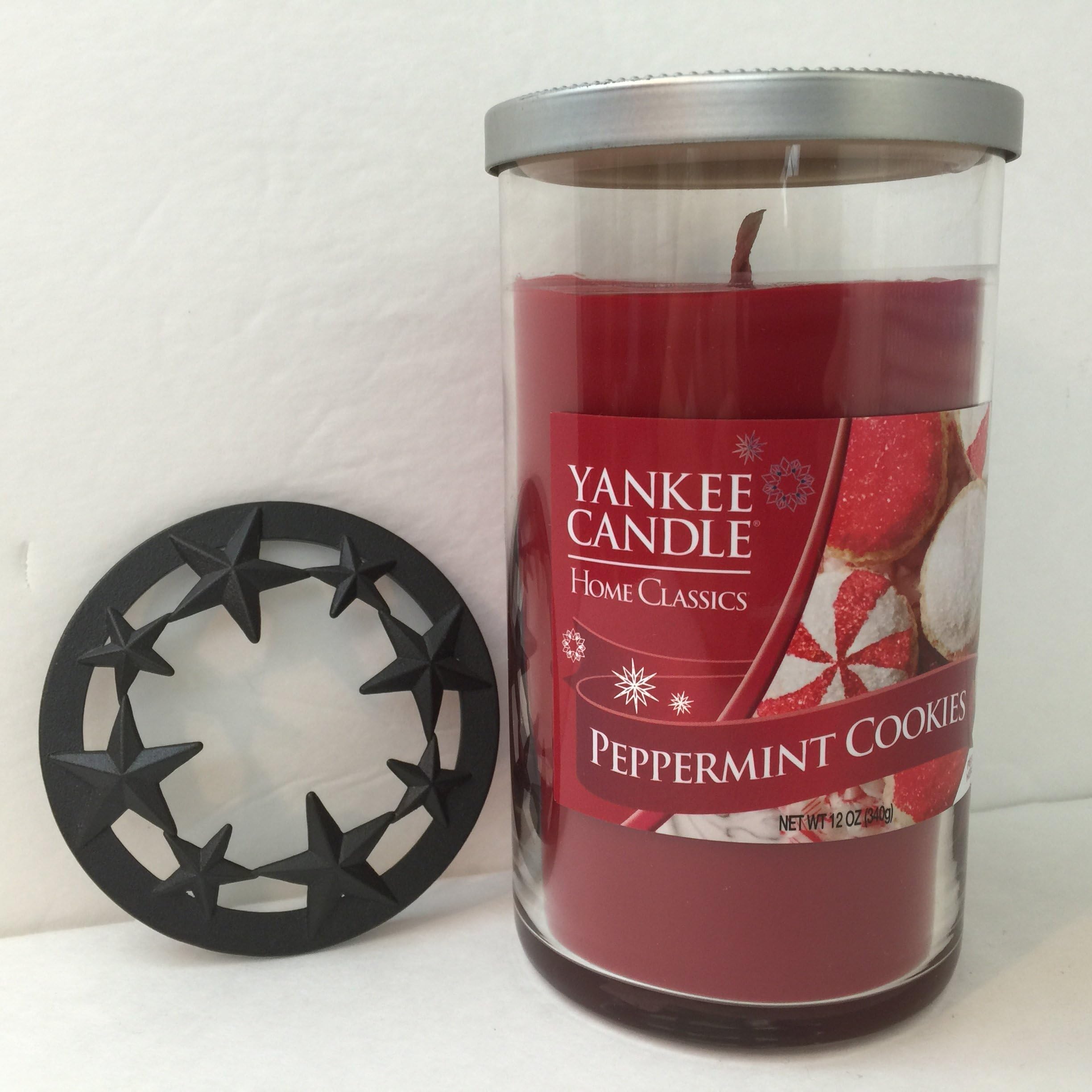 Yankee Candle Peppermint Cookies with Western Star Jar Topper 12 Ounce