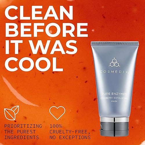 Miniatura 5 de COSMEDIX Pure Enzymes - Máscara exfoliante de arándano, exfolia suavemente la piel seca, ayuda a suavizar la textura de la piel, ácido L-láctico y