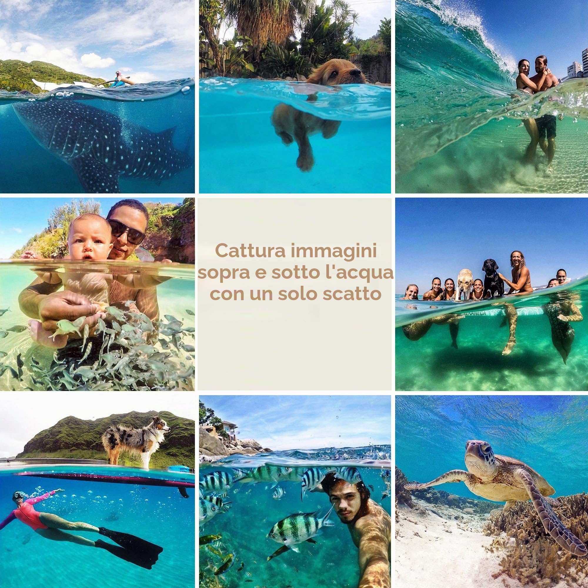 SOONSUN Porta a cupola per fotocamera DJI Osmo Action 3/4/5, 4,5 m, subacquea, snorkeling subacqueo, con custodia impermeabile, impugnatura galleggiante per fotocamera DJI Osmo Action 3 4 5