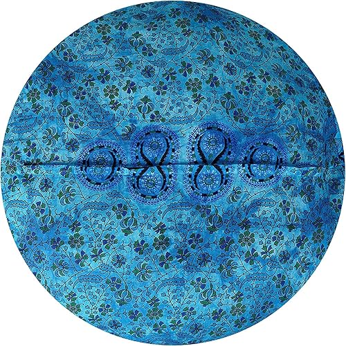 Miniatura 3 de Funda de cojín grande de 35 x 35 pulgadas, diseño de mandala para asiento, puf otomano bohemio decorativo hippie con pompones, diseño bohemio