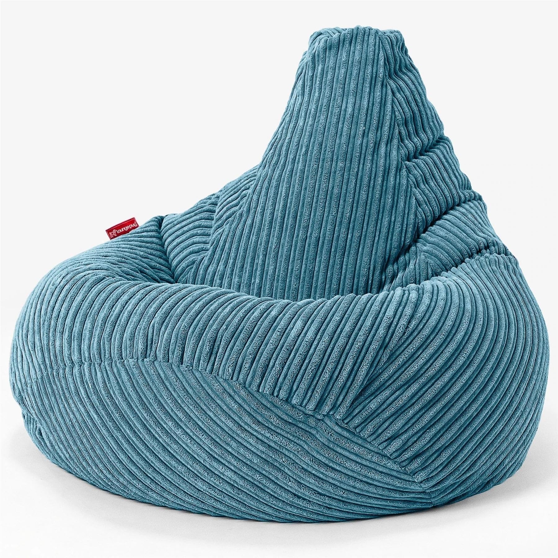 Cord Highback Bean Bag Chair - Gaming Bean Bags UK Recliner Chair - Aegean Blue