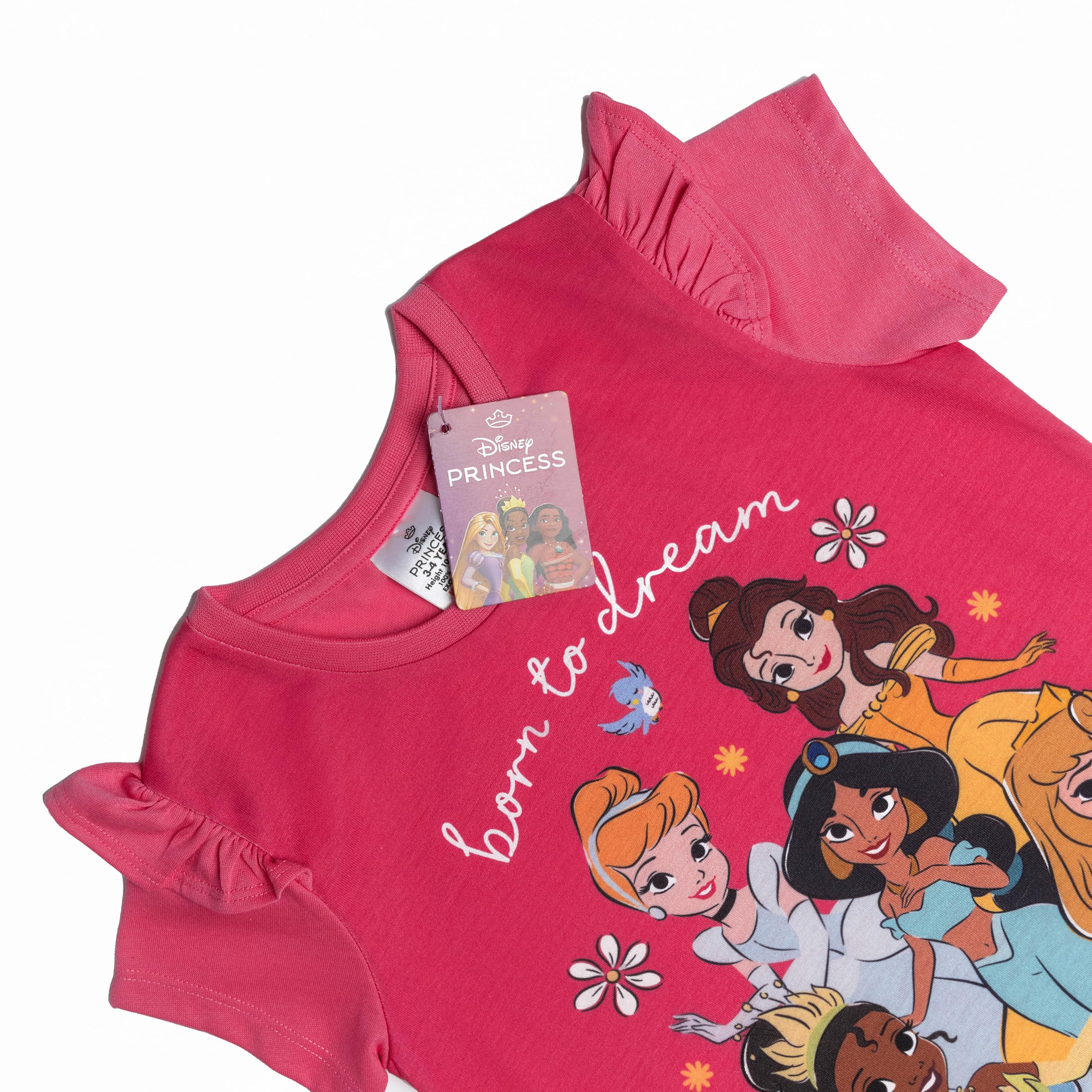 Disney Chemise de nuit princesse à volants Cendrillon Belle Tiana Jasmin Aurore Pyjama Nuisette