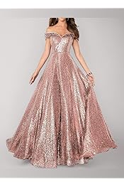 rose gold bridesmaid dresses amazon Sexy Sequined Bridesmaid Dresses Rose Gold Long Wedding Guest Dresses main image 1