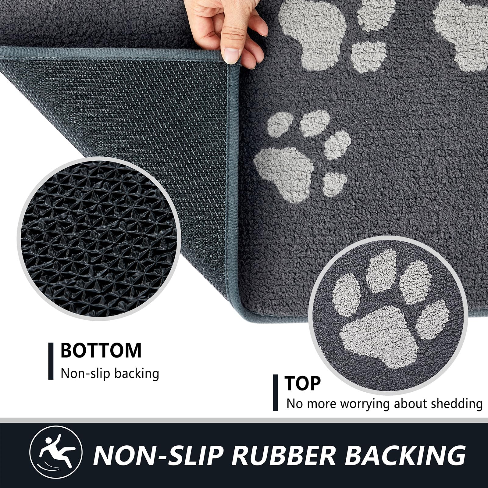 Indoor Door Mat, 24"x36" Super Absorbent Dog Mats For