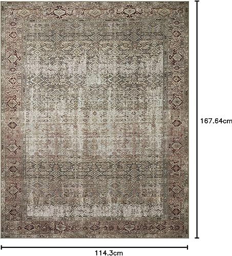 Miniatura 67 de Loloi Amber Lewis x Loloi Georgie Collection GER-07 Alfombra para pasillo de 2 pies 6 pulgadas x 7 pies 6 pulgadas, 3/16 de pulgada de grosor, Musgo