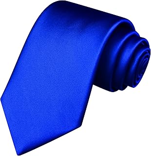 3.15"（8cm） Mens Solid Satin Tie Pure Color Necktie for Business and Wedding + Gift Box