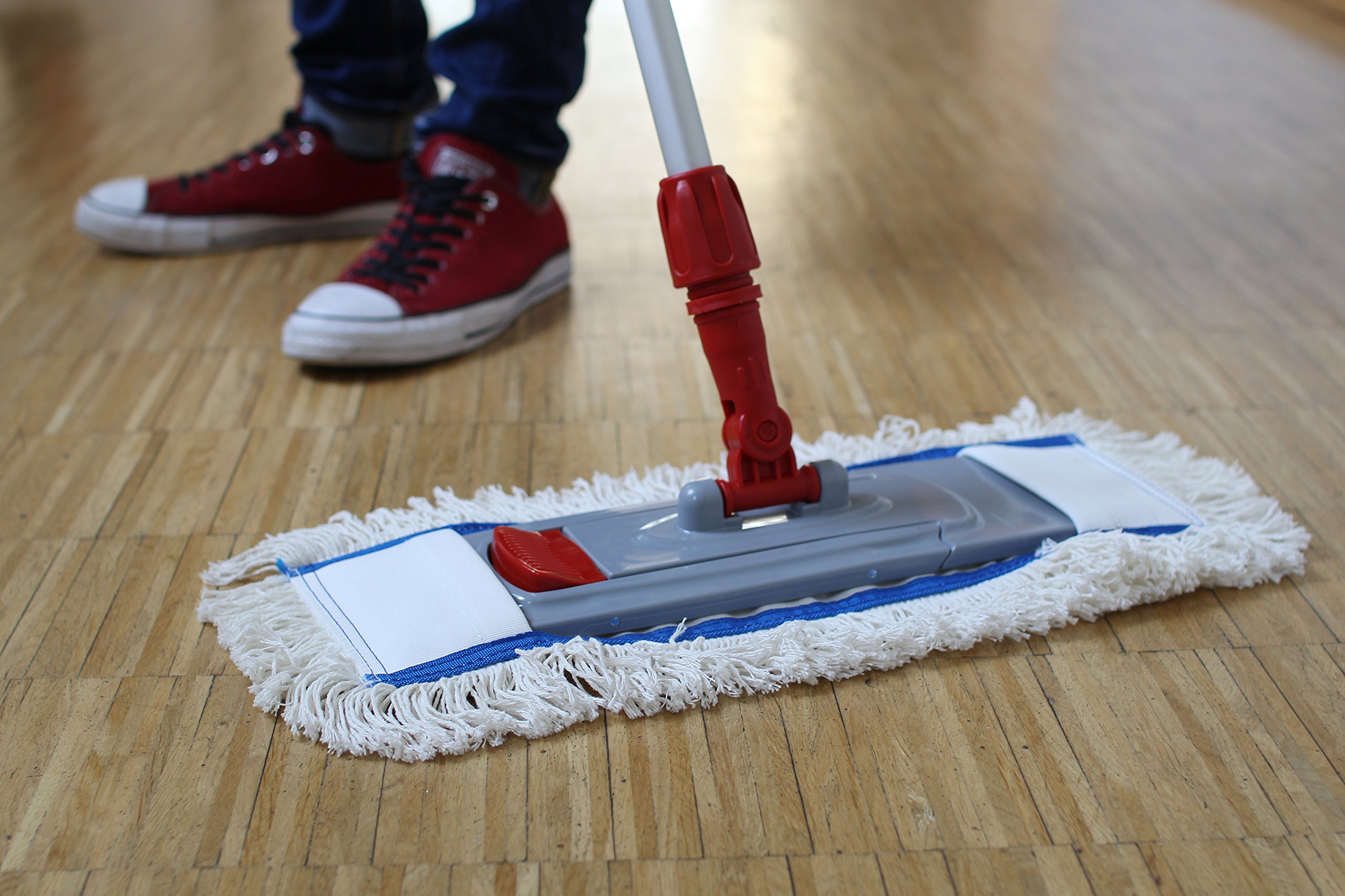 Bellanet Lot de 3 serpillères en coton pour sols délicats Blanc 40 cm