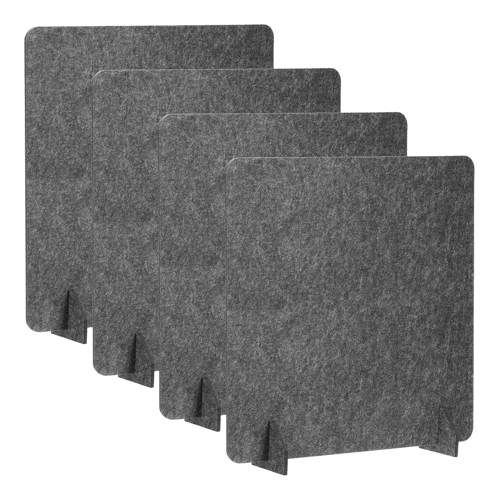 PATIKIL Desk Dividers 60 x 60cm, 4 Pack Desk Privacy Panel Freestanding Noise Reducing Partition Acoustic Panel with 2Pcs Support Feet for Testing Office Home Library, Dark Gray Style A