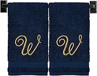 Vista 73 de Toallas de mano beige para baño, monogramadas, toallas turcas de algodón de lujo, bordadas en Estados Unidos, juego de 2, elige el color y la letra
