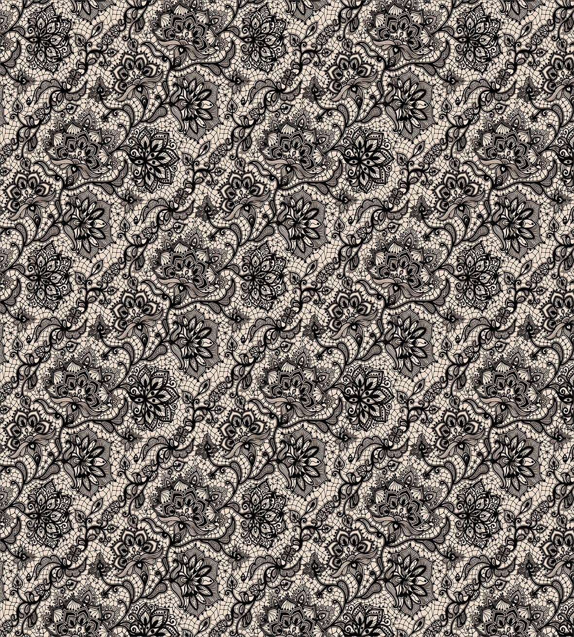 Ambesonne Gothic Duvet Cover Set, Abstract Graphic Lace Pattern Flowers Butterflies Old Fashioned Nature Inspired, Decorative 3 Piece Bedding Set with 2 Pillow Shams, Queen Size, Tan Black King Tan Black