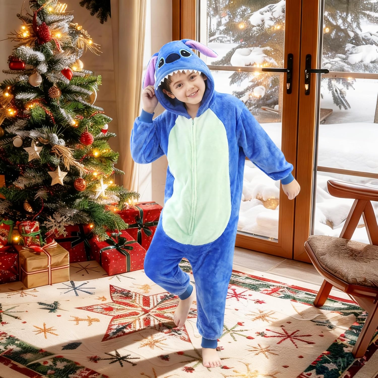 Unisex Kids Animal Onesie Pajamas, Flannel Halloween Cosplay Costume for Boys Girls - Homewear Sleepwear Outfit Gifts - Image 3