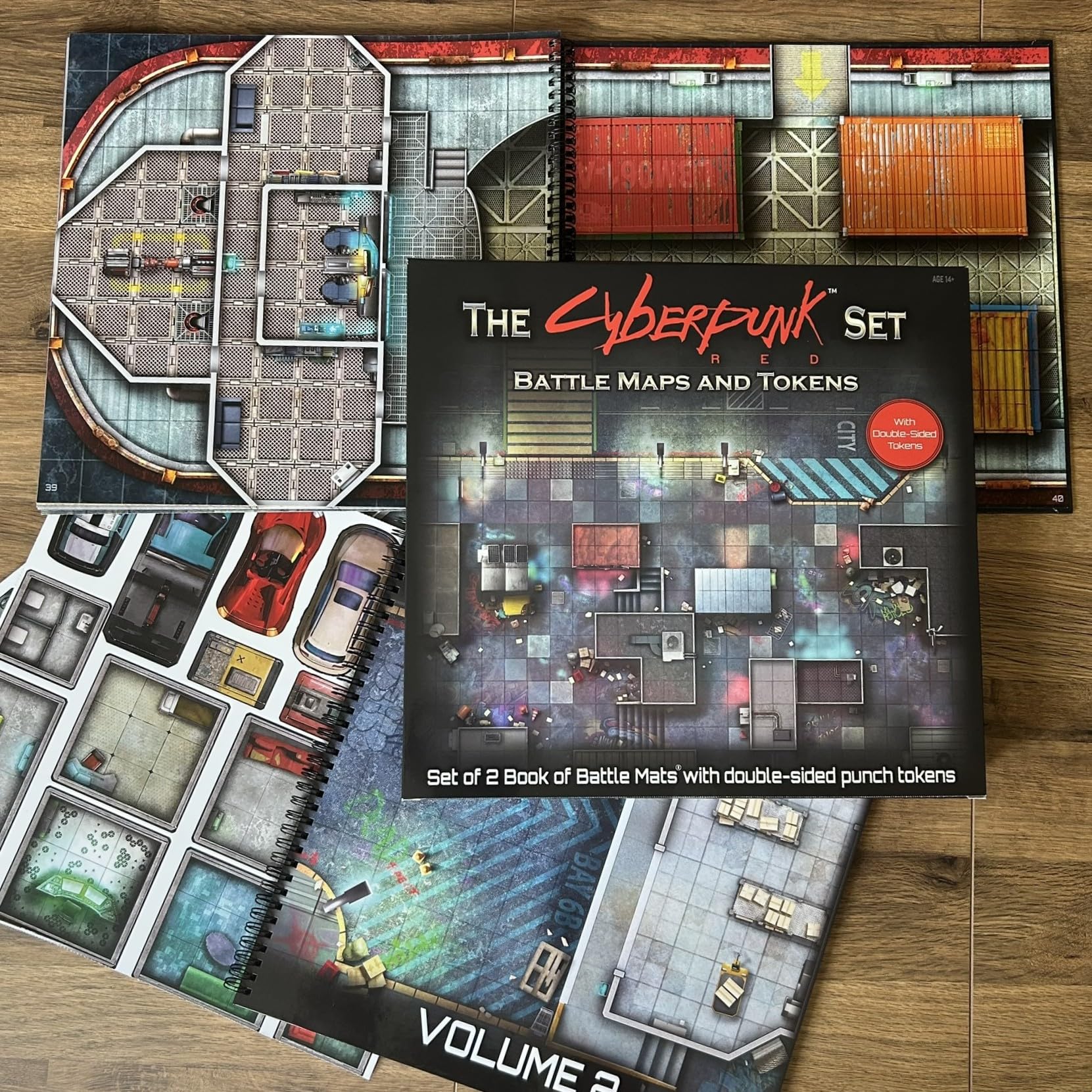 Loke Battlemats | The Cyberpunk Set: Books of Battle Mats & Tokens for Cyberpunk RED | Battle Mat for Roleplaying Games