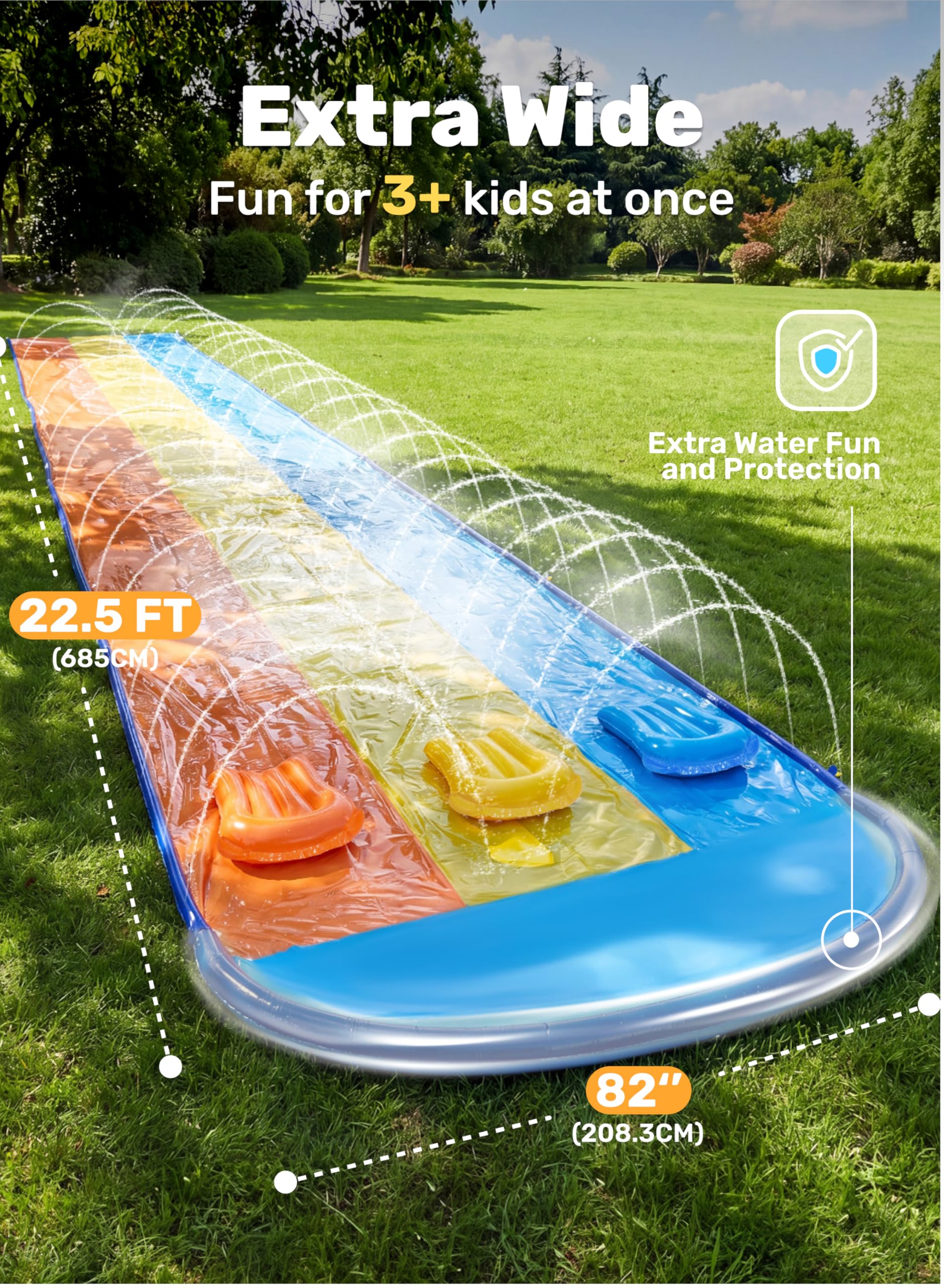 Opblaasbaar Springkasteel Met Twee Waterglijbanen Klimwand En Waterkanon Speelzwembad Waterspeelcentrum Waterpark Kinderbadje 518 X 366 X 229 Cm