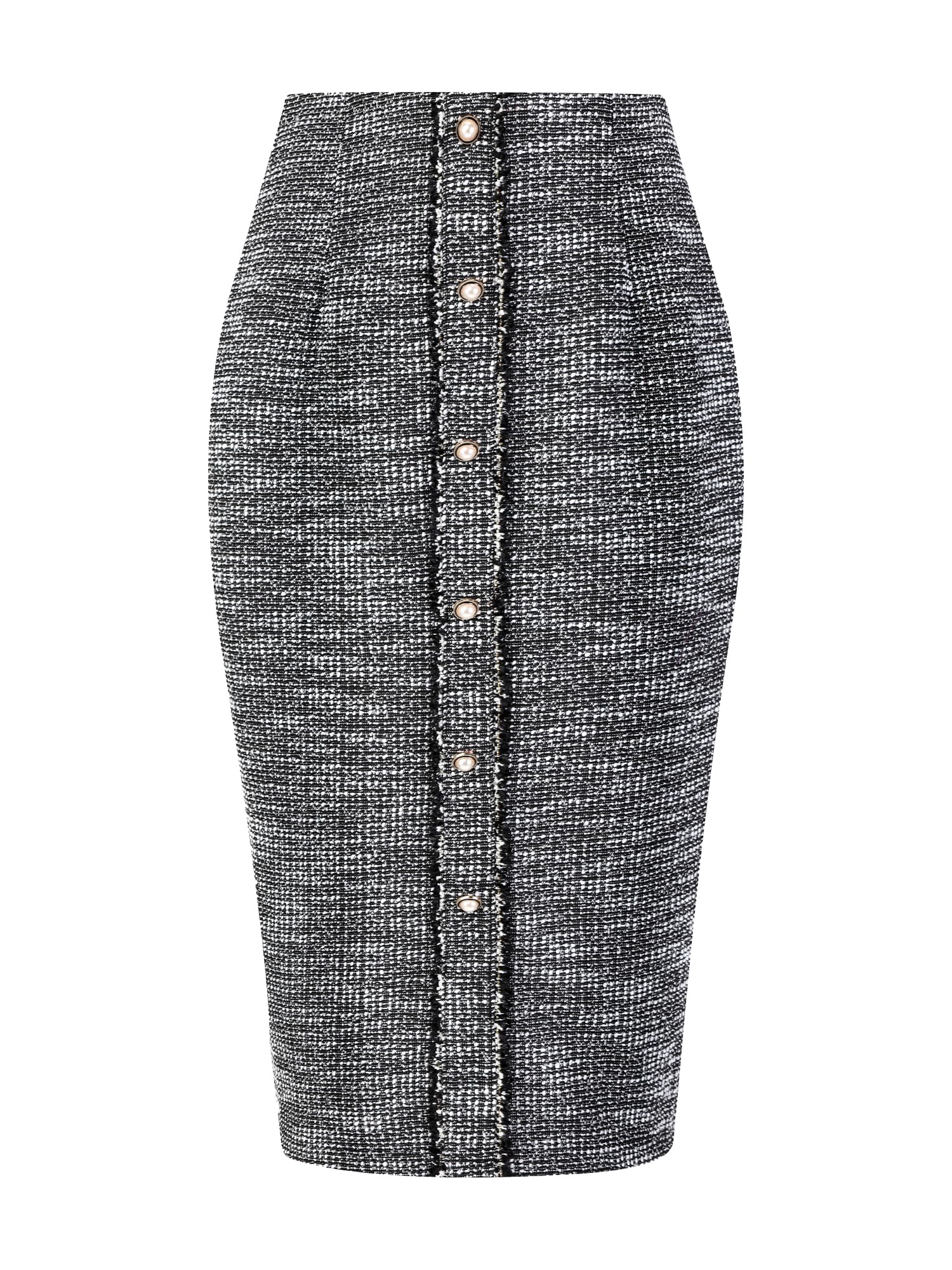 Zip up Pencil Tweed Skirt L'or