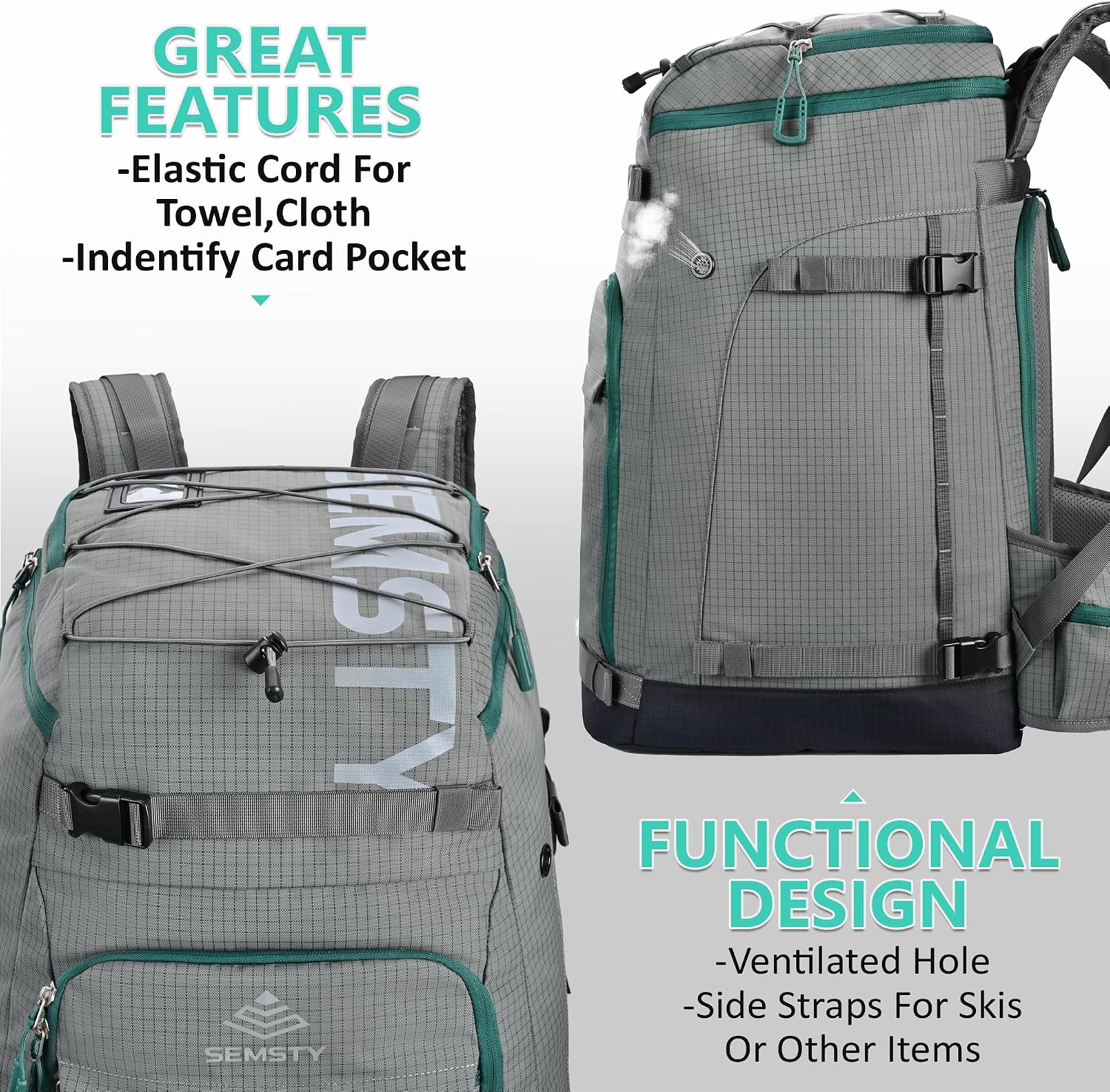 Ski Boot Bag, 55L/70L Waterproof Ski and Snowboard Boots Travel Pack image 4