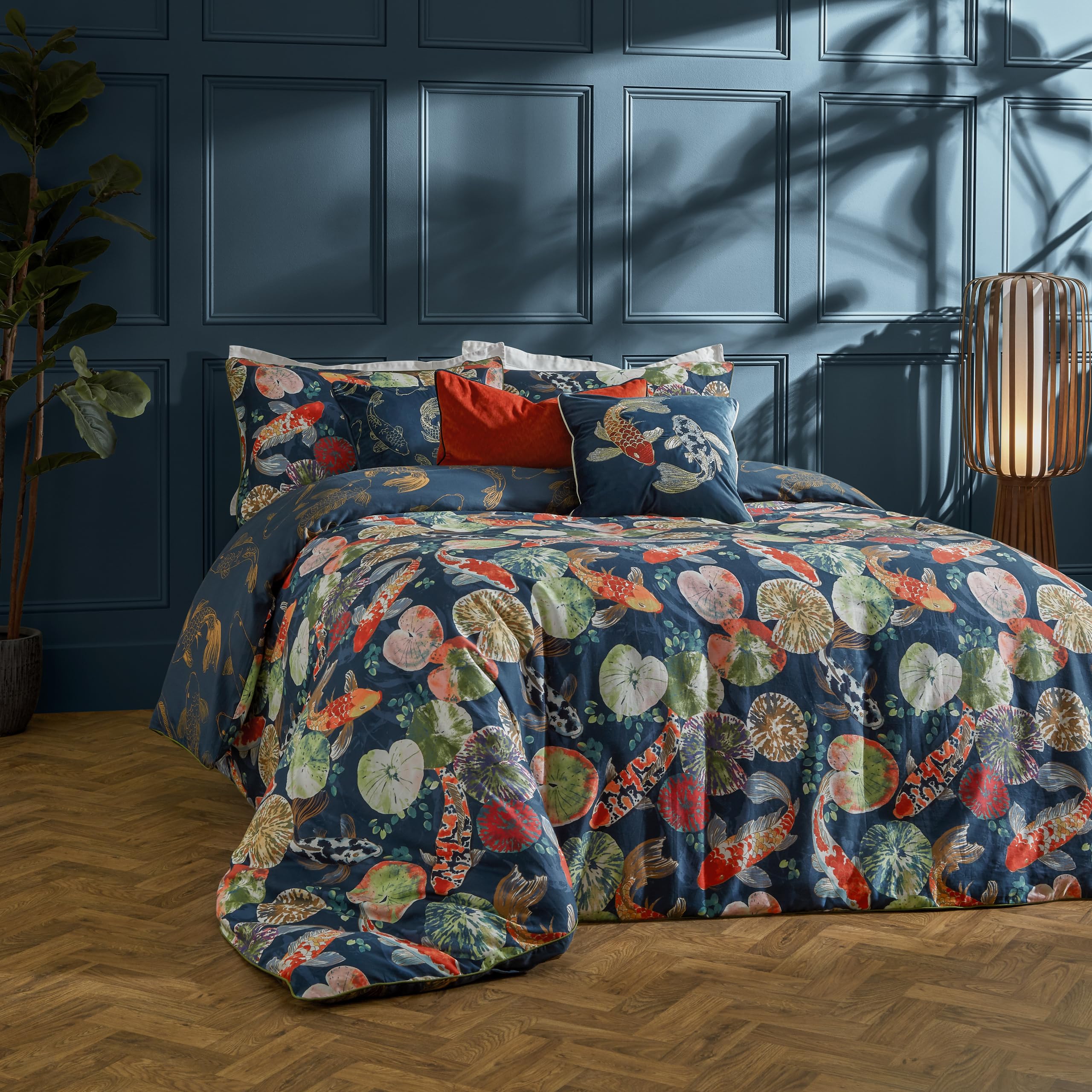 Housse de Couette Paoletti Koi Pond Midnight Anti-Transpitation Coton