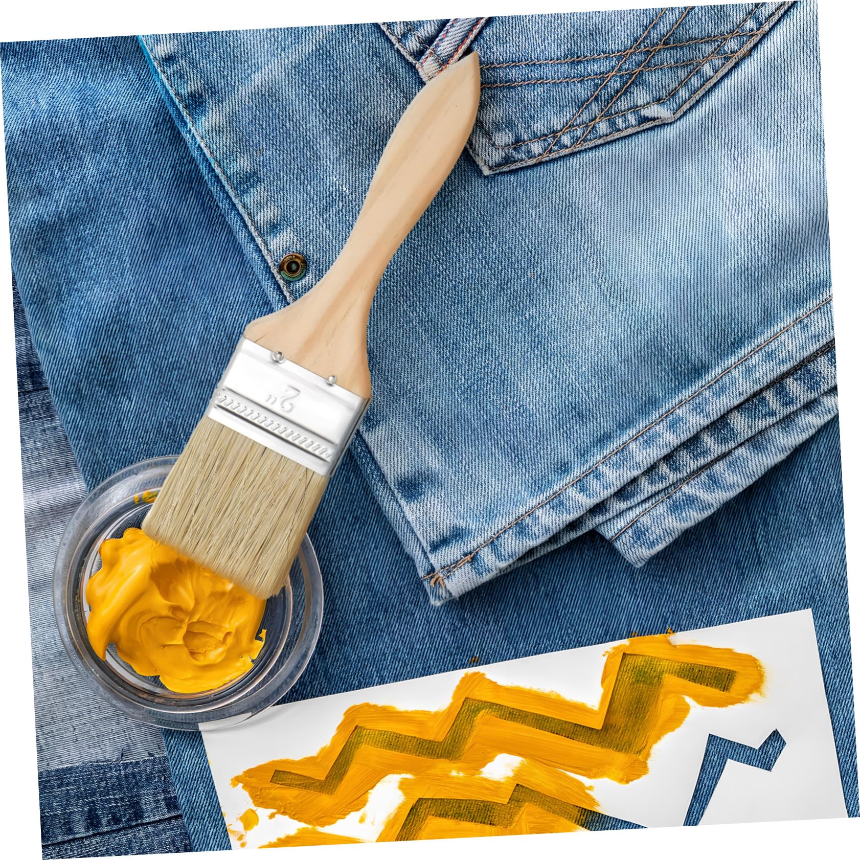 30 Pezzi Pennelli Piatti per Vernice con in Legno Spesso Spazzole per Macchie su Legno e Resistenti e Adatti Grandi Progetti Ristrutturazione Casa
