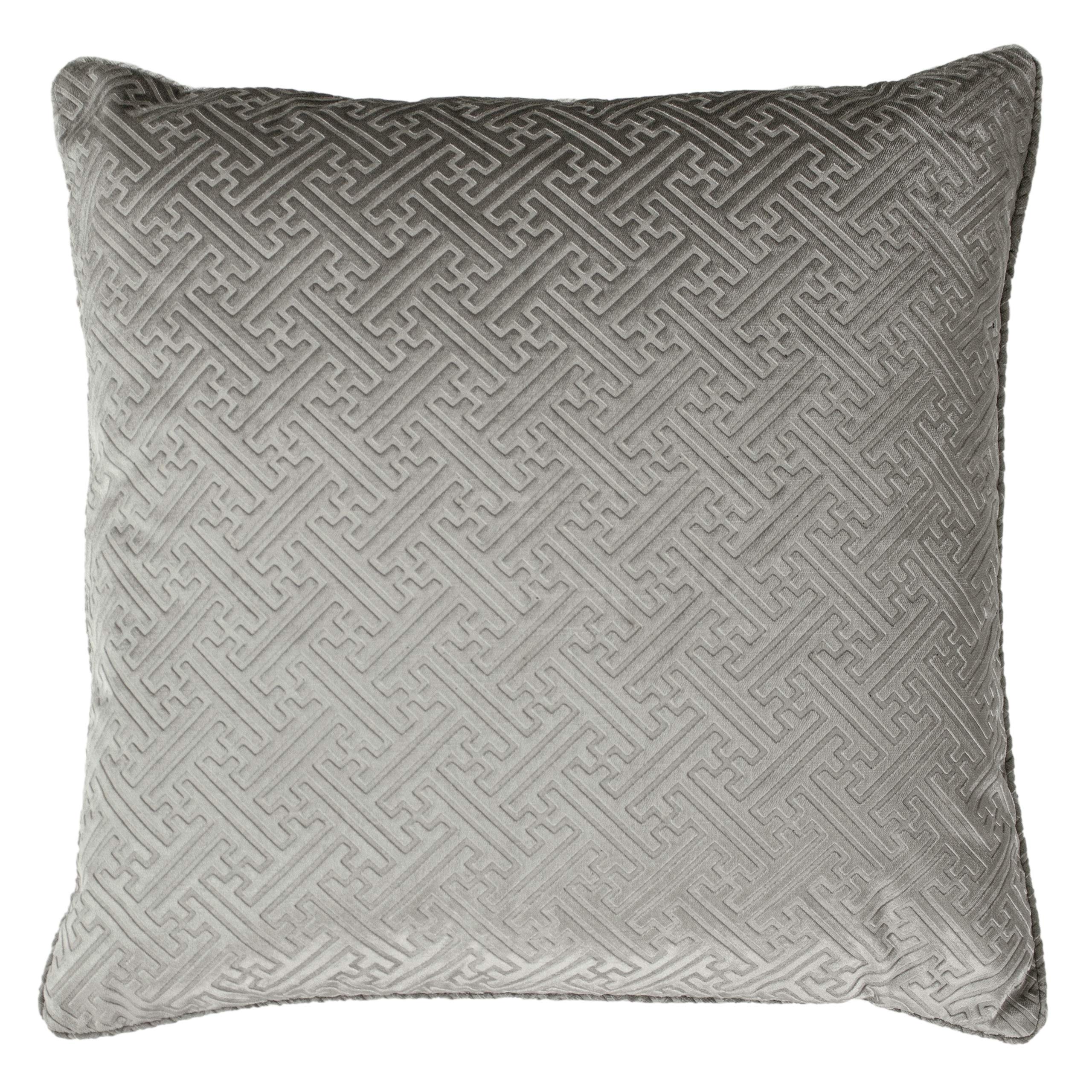 Paoletti Florence Cushion - Silver - Polyester Filled - 55x55cm