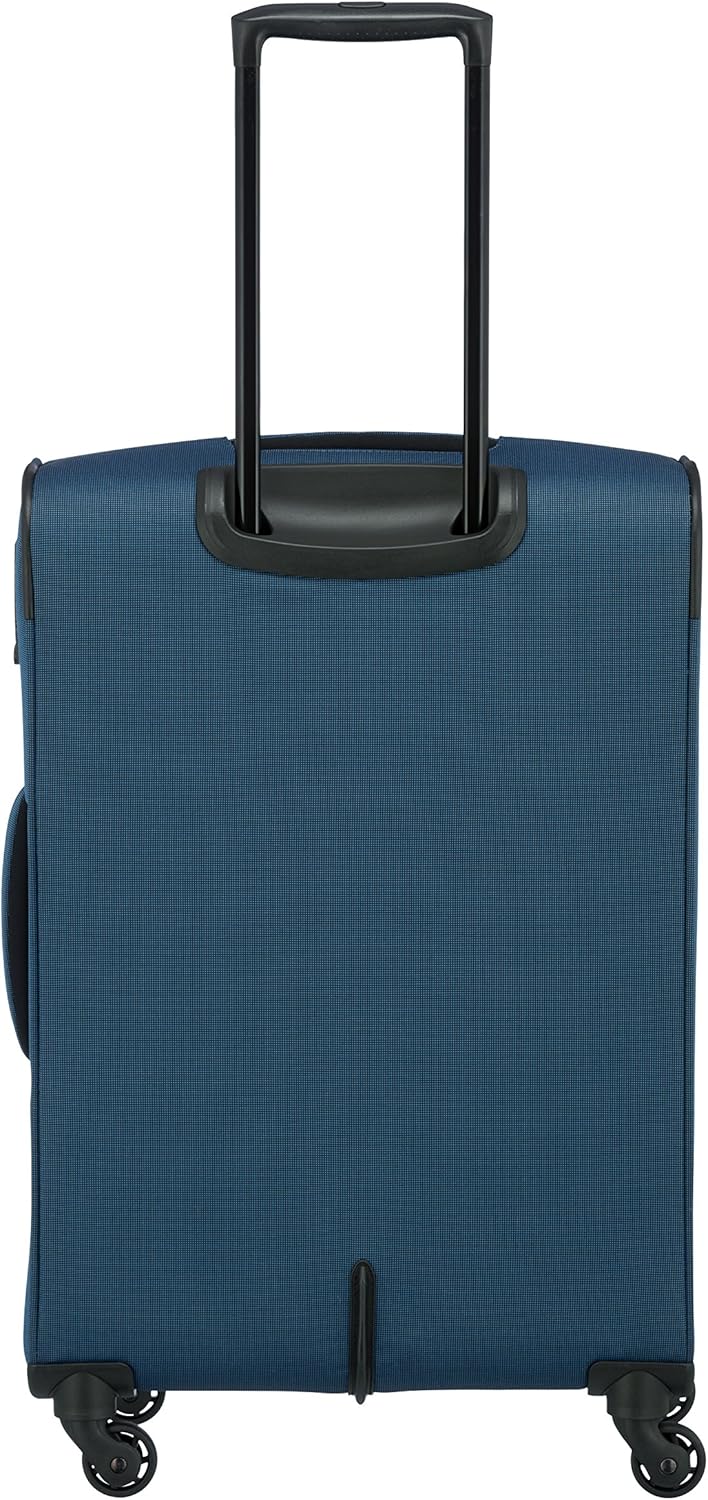 travel soft shell suitcase 4 wheels, suitcase medium, expandable, DERBY, stylish trolley with expansion fold, TSA lock, 66 cm, 69-79 liters