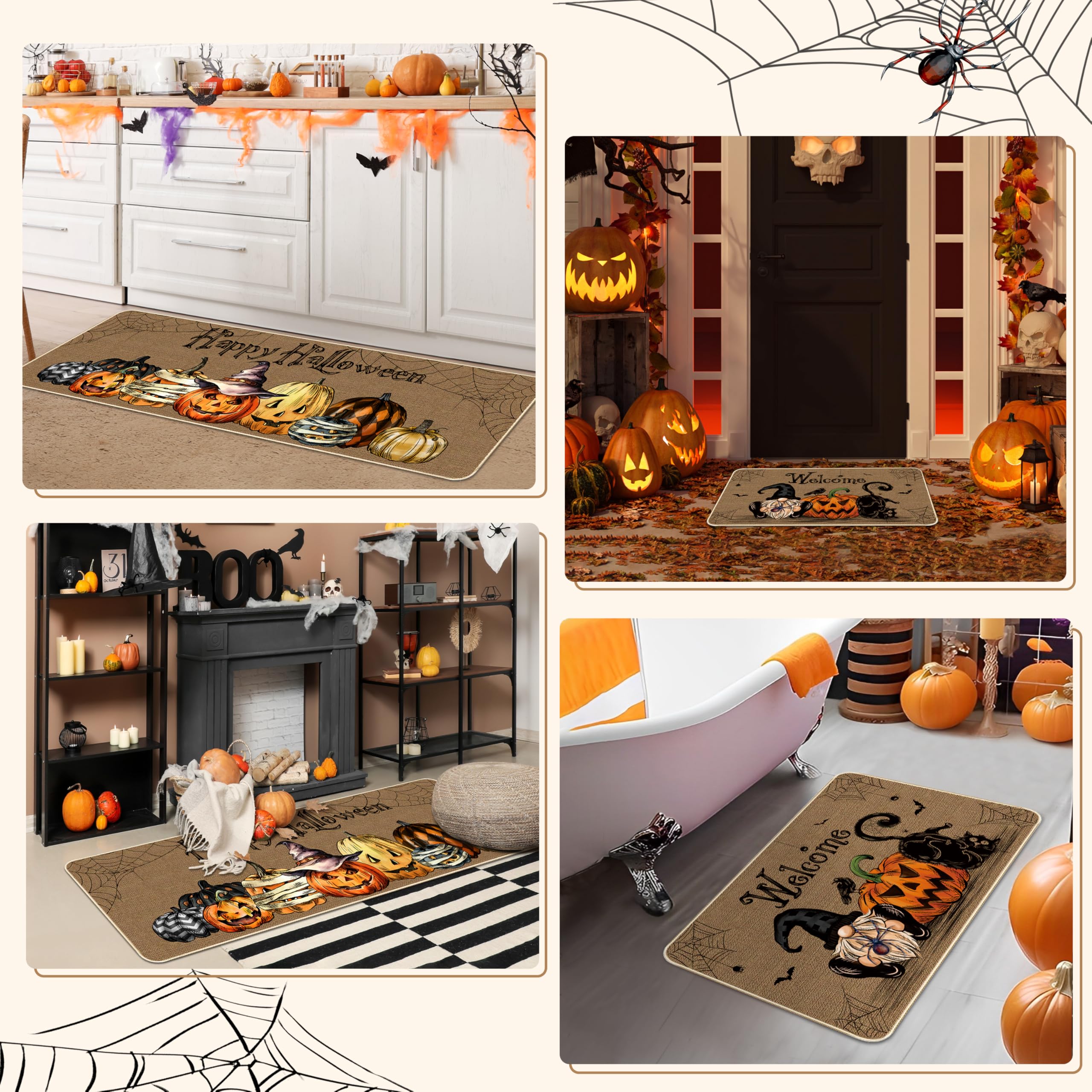Torchons De Cuisine Halloween - Lot De 2 En Microfibre Absorbante, Motif Fantôme Et Citrouille