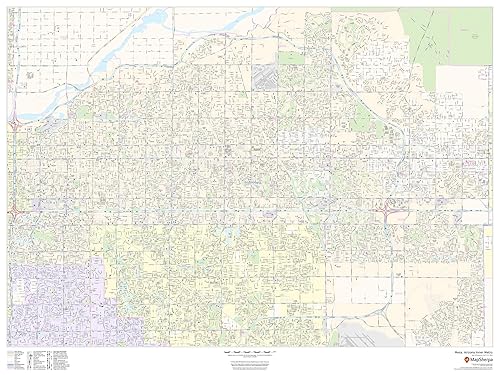 Mesa, Arizona Inner Metro - Paisaje - Mapa de pared de papel de 48 x 36 pulgadas